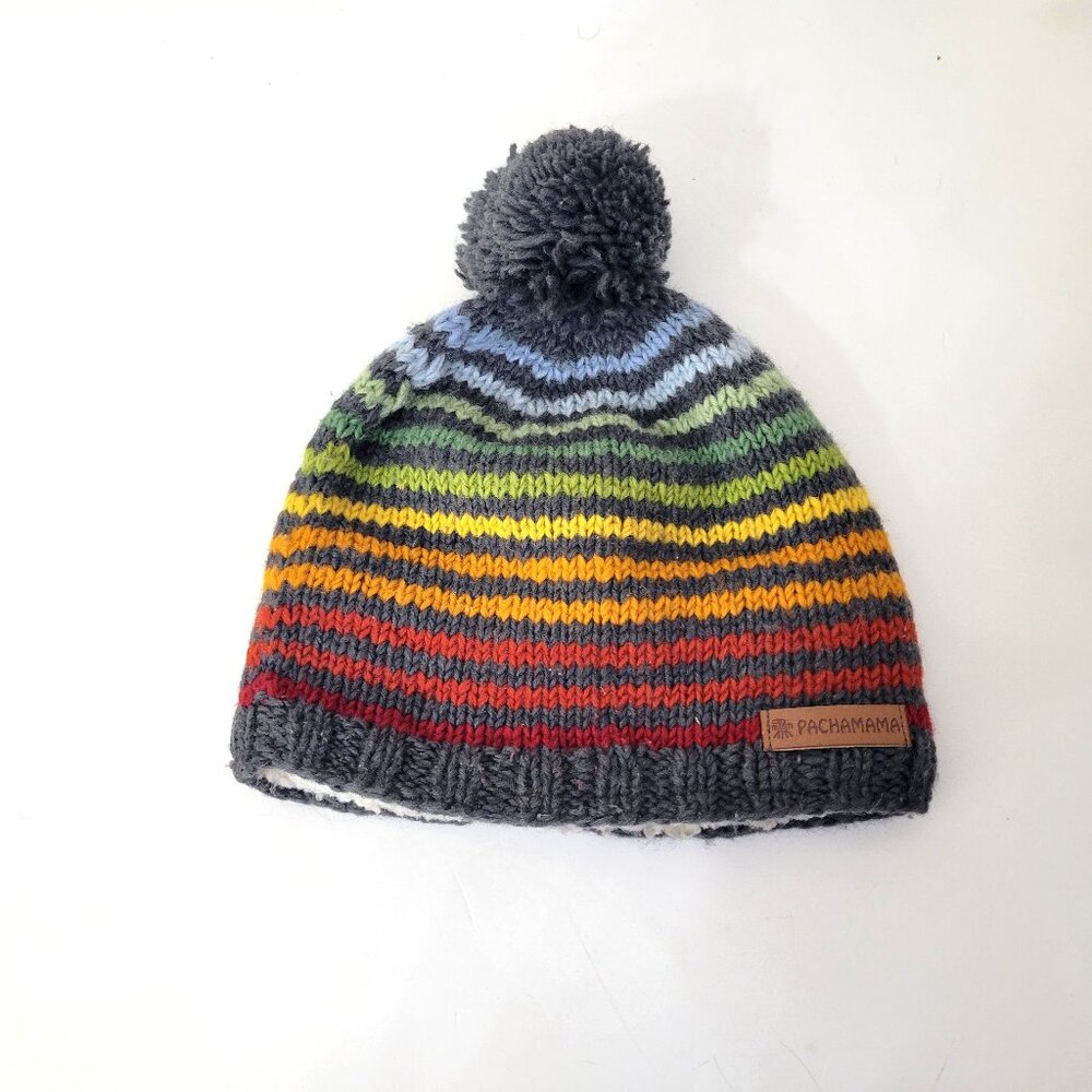 Pachamama Striped Knit Wool Hat with PomPom - Picture 6 of 6
